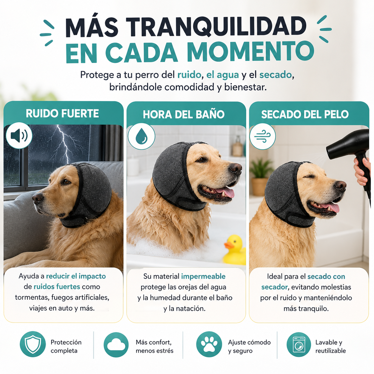 Protector Antirruido e Impermeable para Perros